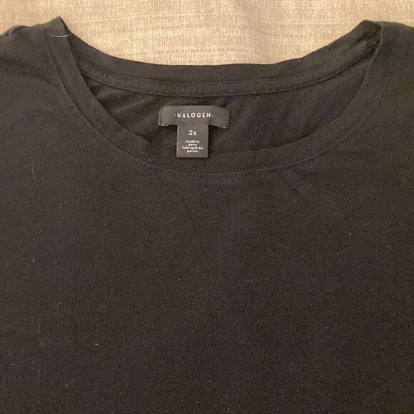 Halogen Plus Size Pima Cotton Black Short Sleeve Crewneck T Shirt. Size 2X. - Picture 3 of 7